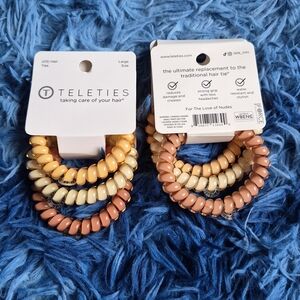 Teleties Hair Ties in Peach and Cream